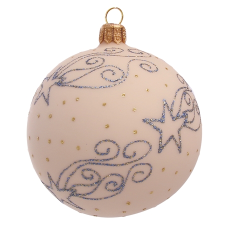 Boule de Noël en verre de couleur creme