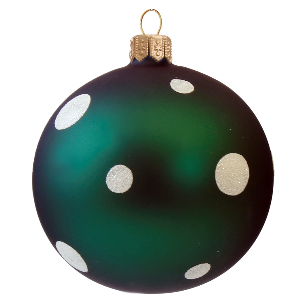 Boule de Noël en verre verte, pois