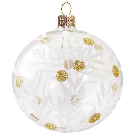 Boule de Noël transparente aux points dorés