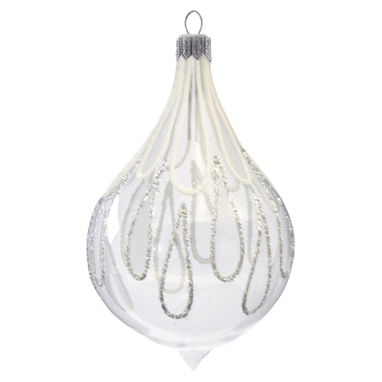 Goutte transparente, décor blanc