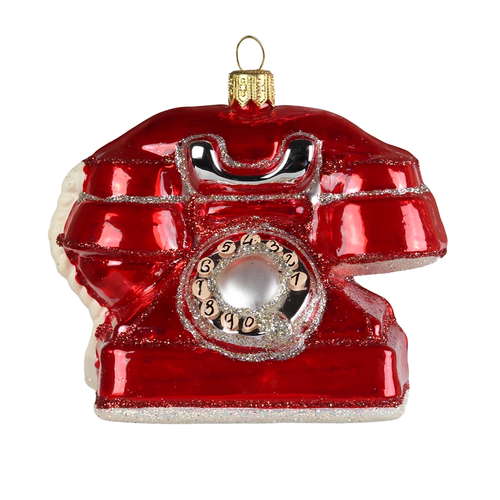 Décoration de Noël, téléphone rouge