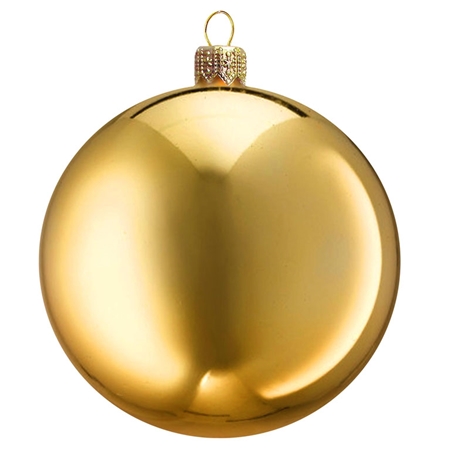 Boule de Noël en verre dorée, brillante
