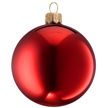 Boule de Noël rouge, brillante