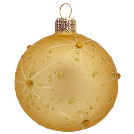 Boule de Noël en verre de couleur orange avec des étoiles