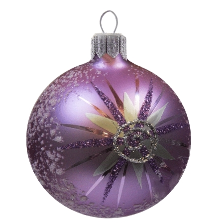 Boule de Noël violette avec étoile