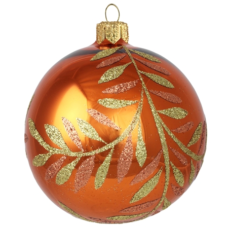 Boule de Noël en verre orange