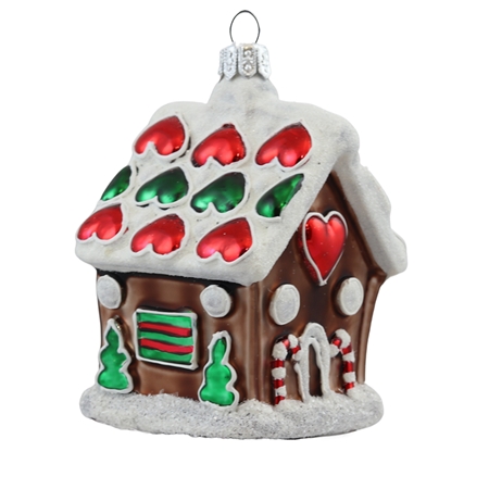 Maison en pain d'épice avec décor coeur
