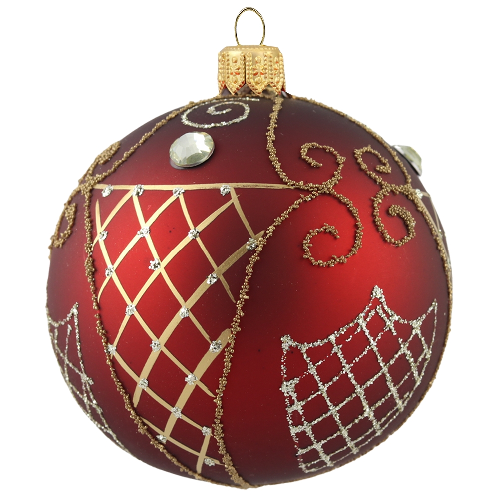 Boule de Noël rouge avec strass