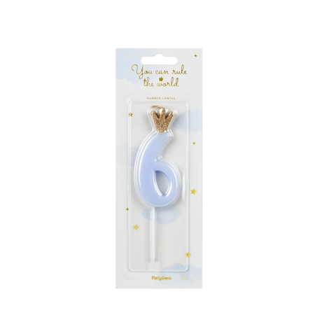 Bougie d'anniversaire 6 bleu