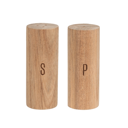 Ensemble en bois salière et poivrière