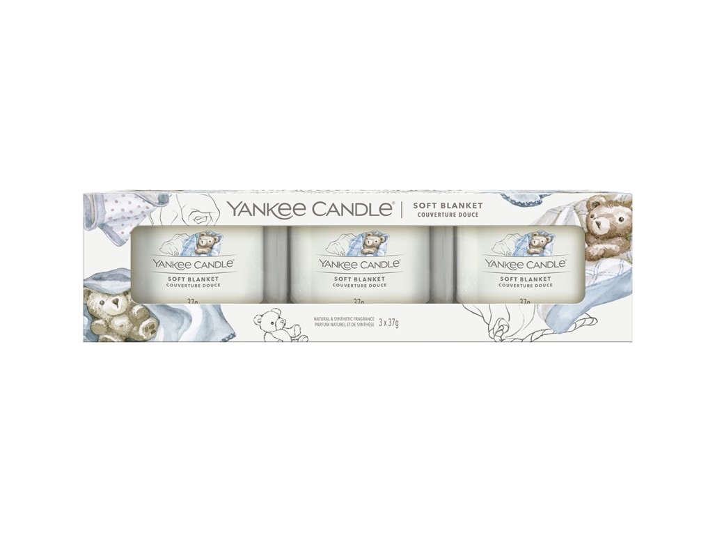 Pack de bougies votives en verre Yankee Candle COUVERTURE DOUCE