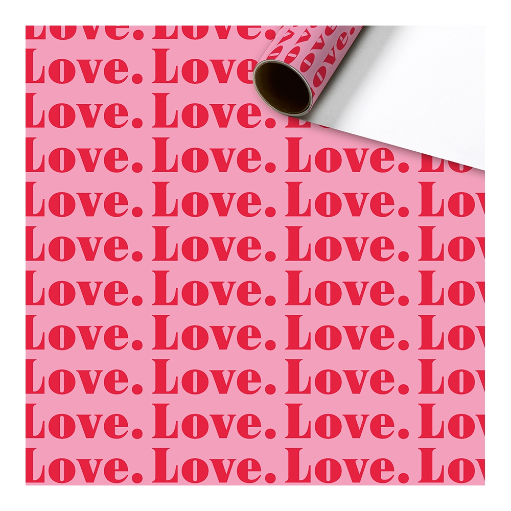 Rouleau de papier cadeau LOVE rose