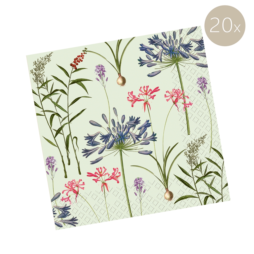 Serviettes motif jardin botanique