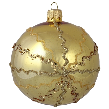 Boule brillante à rayures dorées