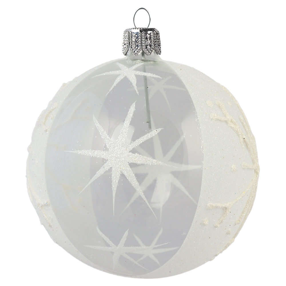 Boule avec décor étoiles blanches