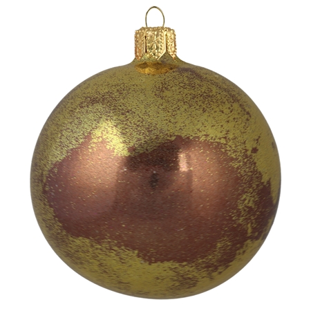 Boule en verre brun doré brillant