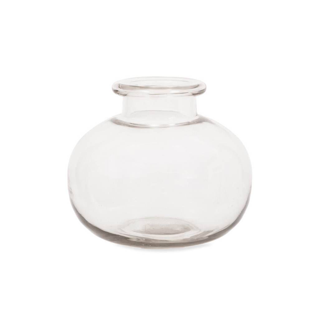 Petit vase rond en verre robuste