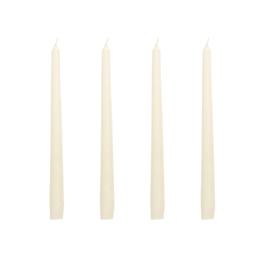 Lot de 4 bougies couleur crème