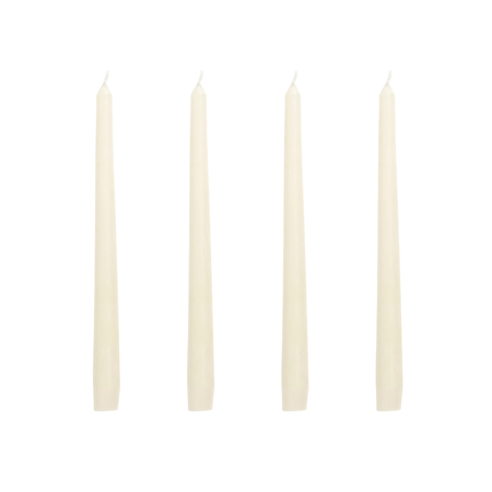 Lot de 4 bougies couleur crème