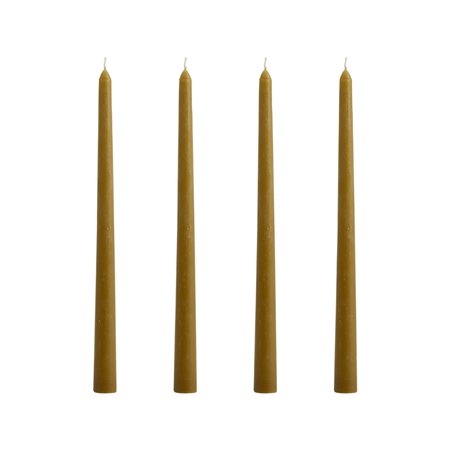 Lot de 4 bougies couleur vert olive