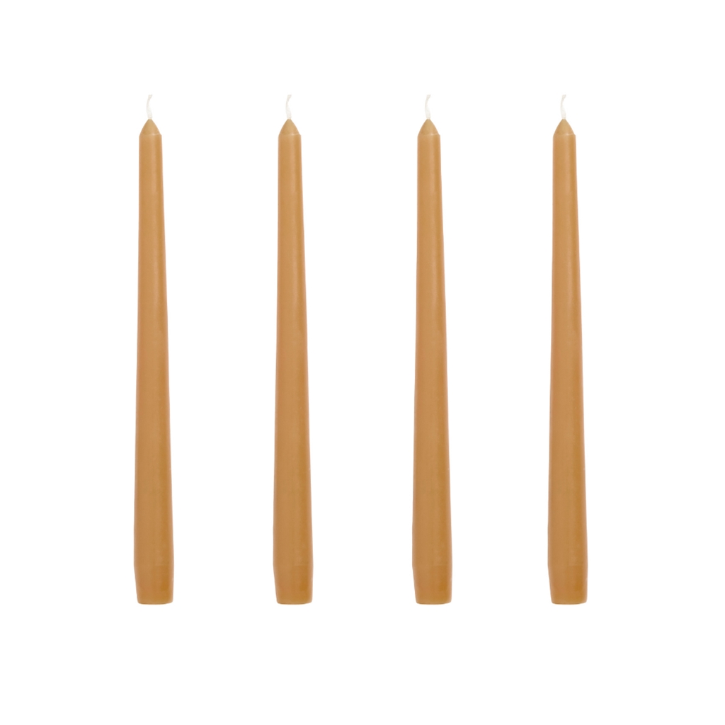 Lot de 4 bougies couleur marron ambré