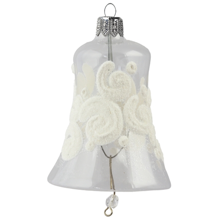 Cloche transparente décor spirales blanches