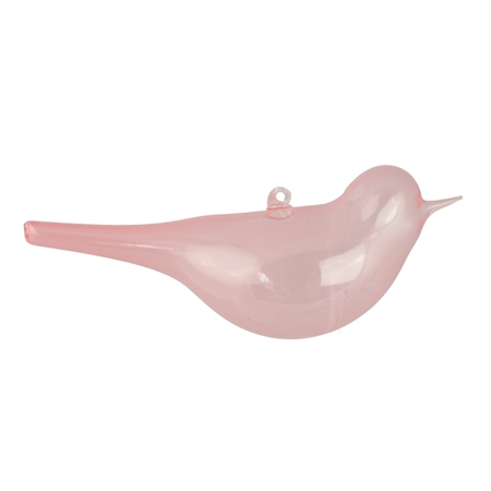 Oiseau en verre rose avec œillet
