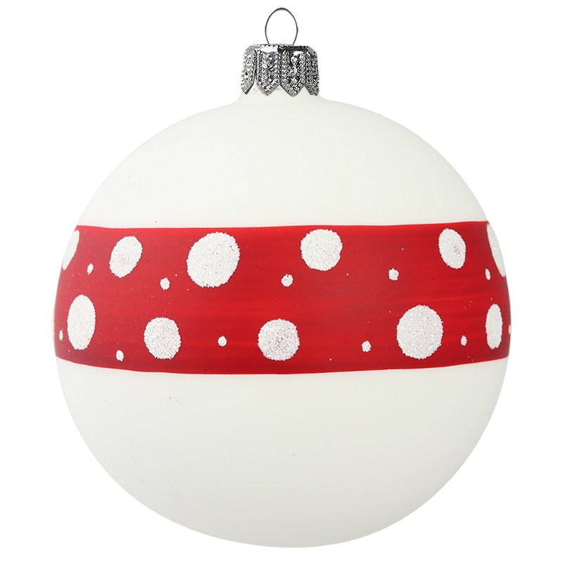 Boule blanche avec bande rouge