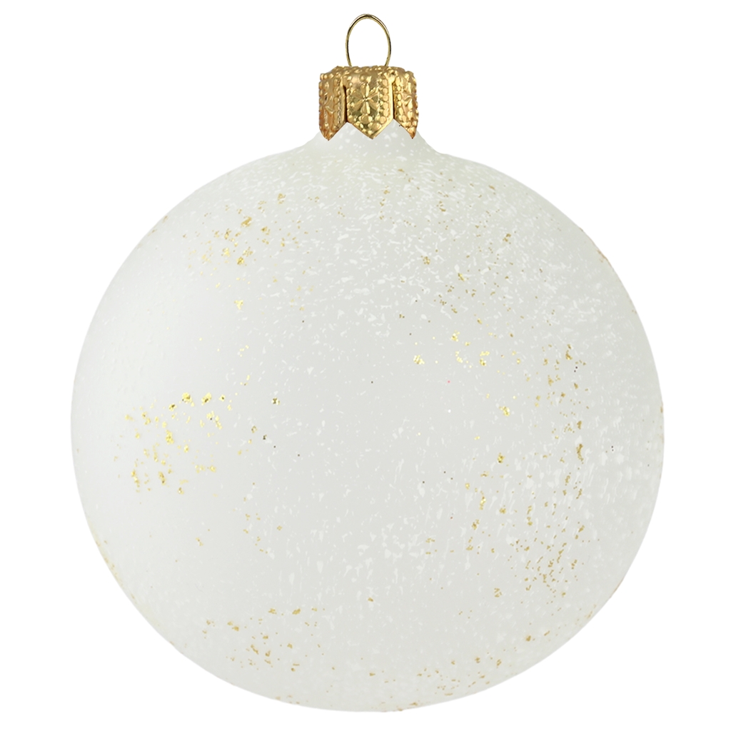 Boule blanche avec une fine décoration dorée