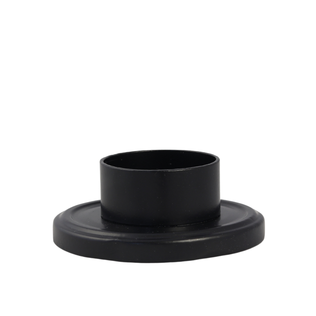 Bougeoir noir pour bougie large et pour pot en verre 