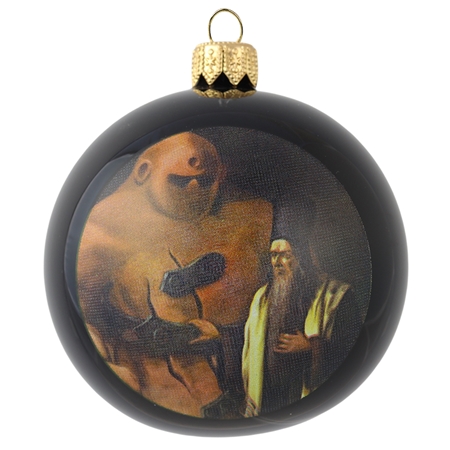Boule de Noël avec impression du Golem et de Rabi Löw