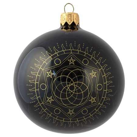 Boule de Noël avec impression astronomique dorée