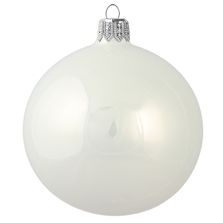 Boule de Noël blanc opale