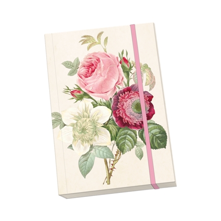 Cahier motif rose et pivoine A5