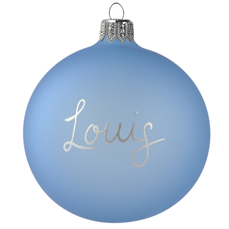 Boule de Noël personnalisée en bleu moderne