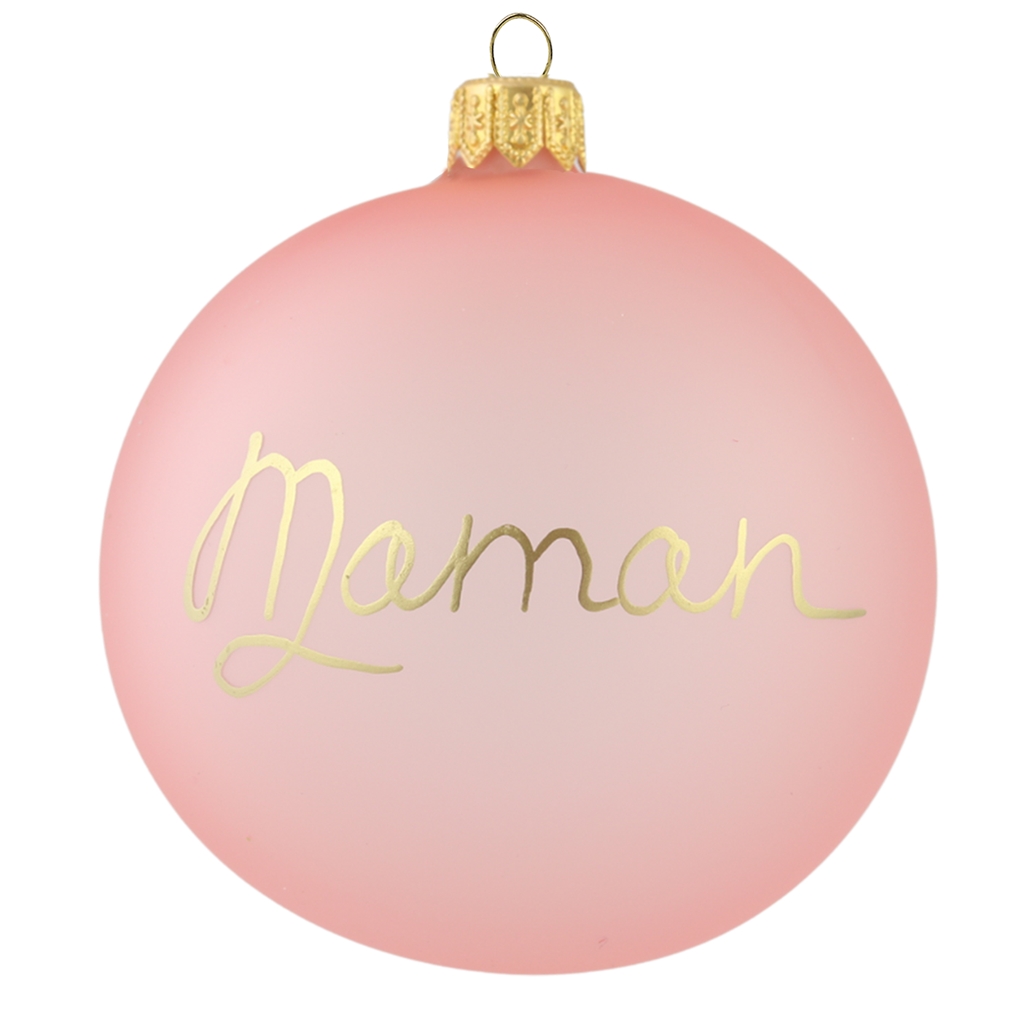 Boule de Noël personnalisée en rose moderne