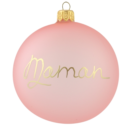 Boule de Noël personnalisée en rose moderne