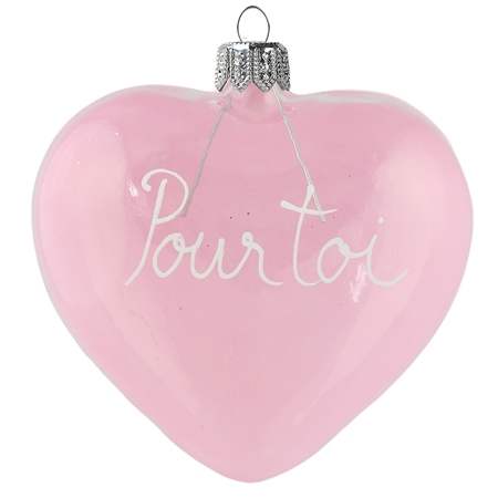 Boule de Noël personnalisée cœur rose