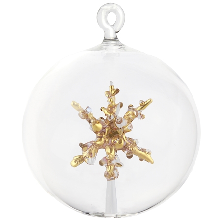 Boule en verre avec  étoile plaquée or