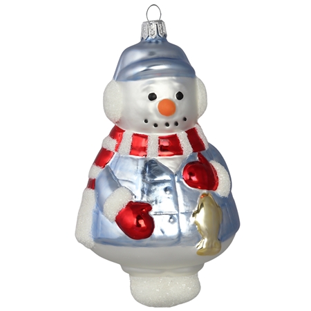 Bonhomme de neige avec poisson