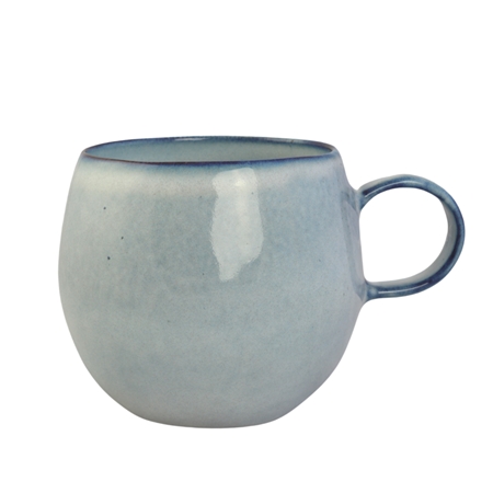 Tasse bleue avec glaçure