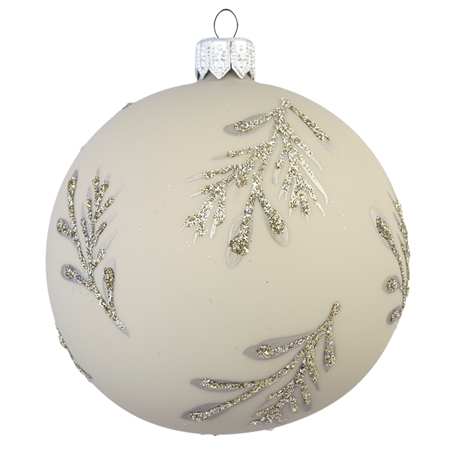 Boule beige mate avec branches