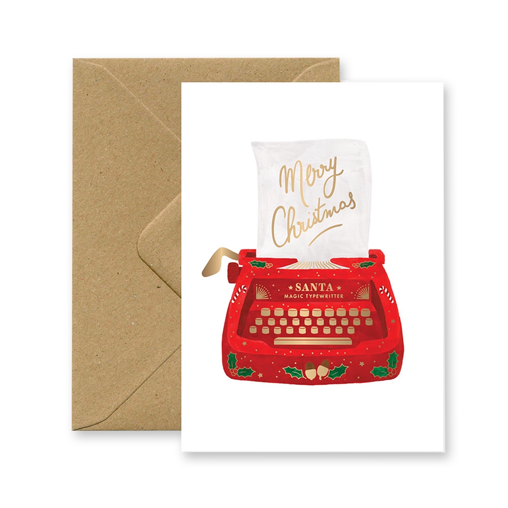 Carte de vœux machine à écrire