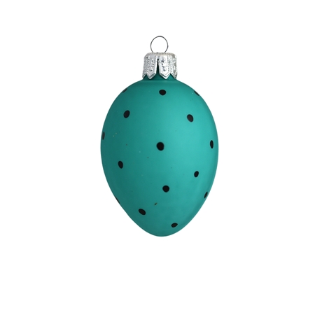 Oeuf de Pâques - turquoise à pois