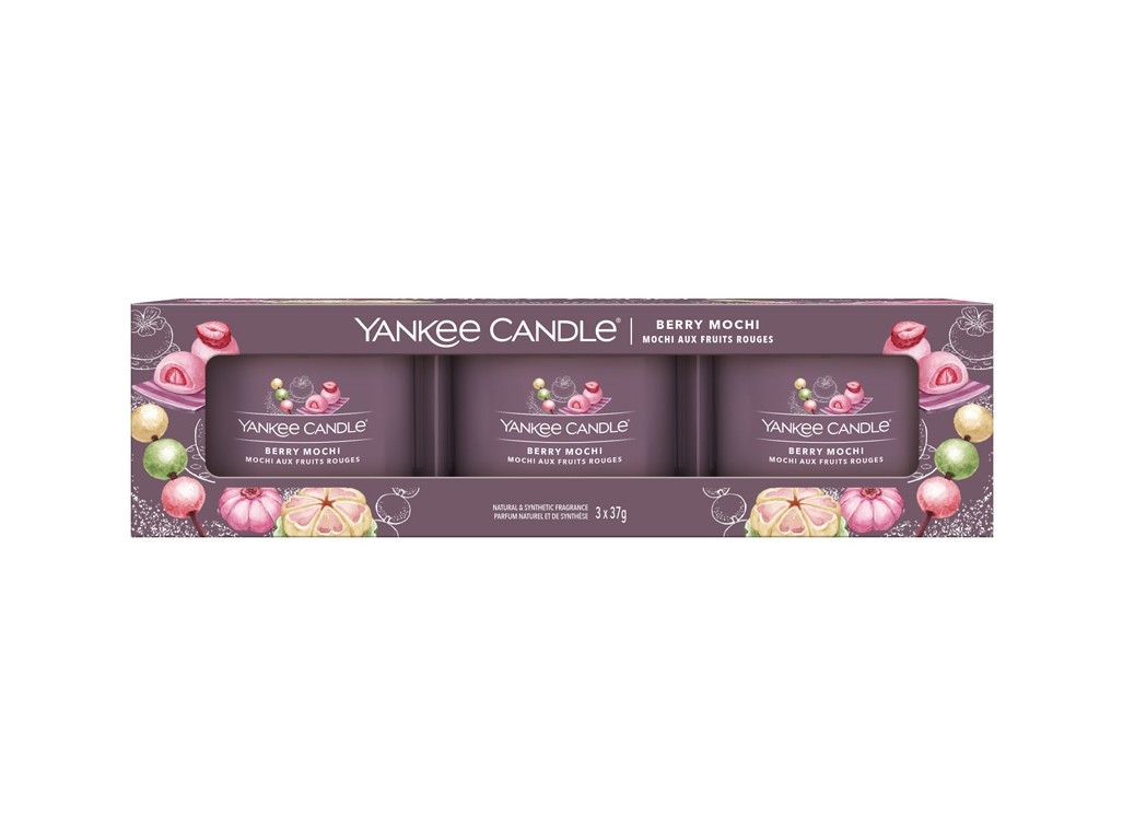 Pack de bougies votives en verre Yankee Candle MOCHI AUX FRUITS ROUGES