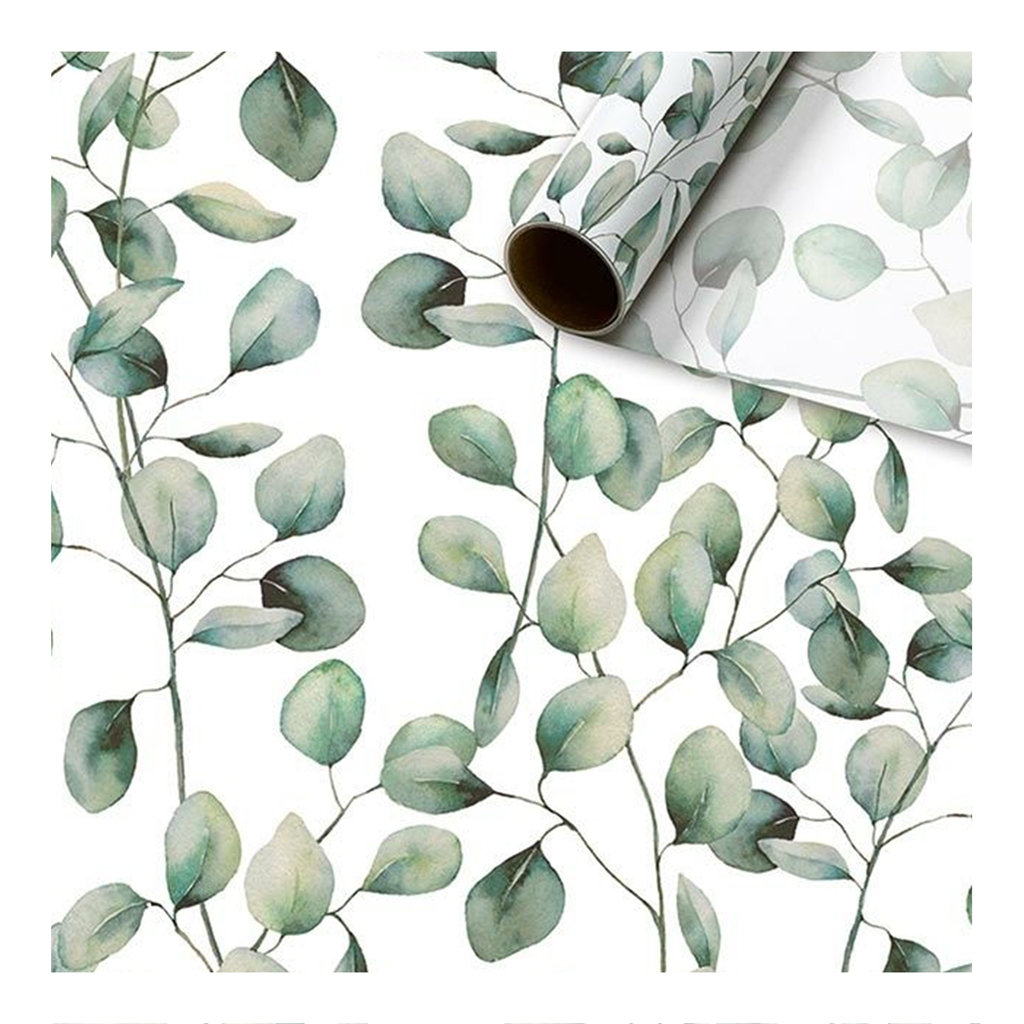 Papier cadeau de soie avec eucalyptus