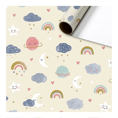 Papier d'emballage crème avec ciel