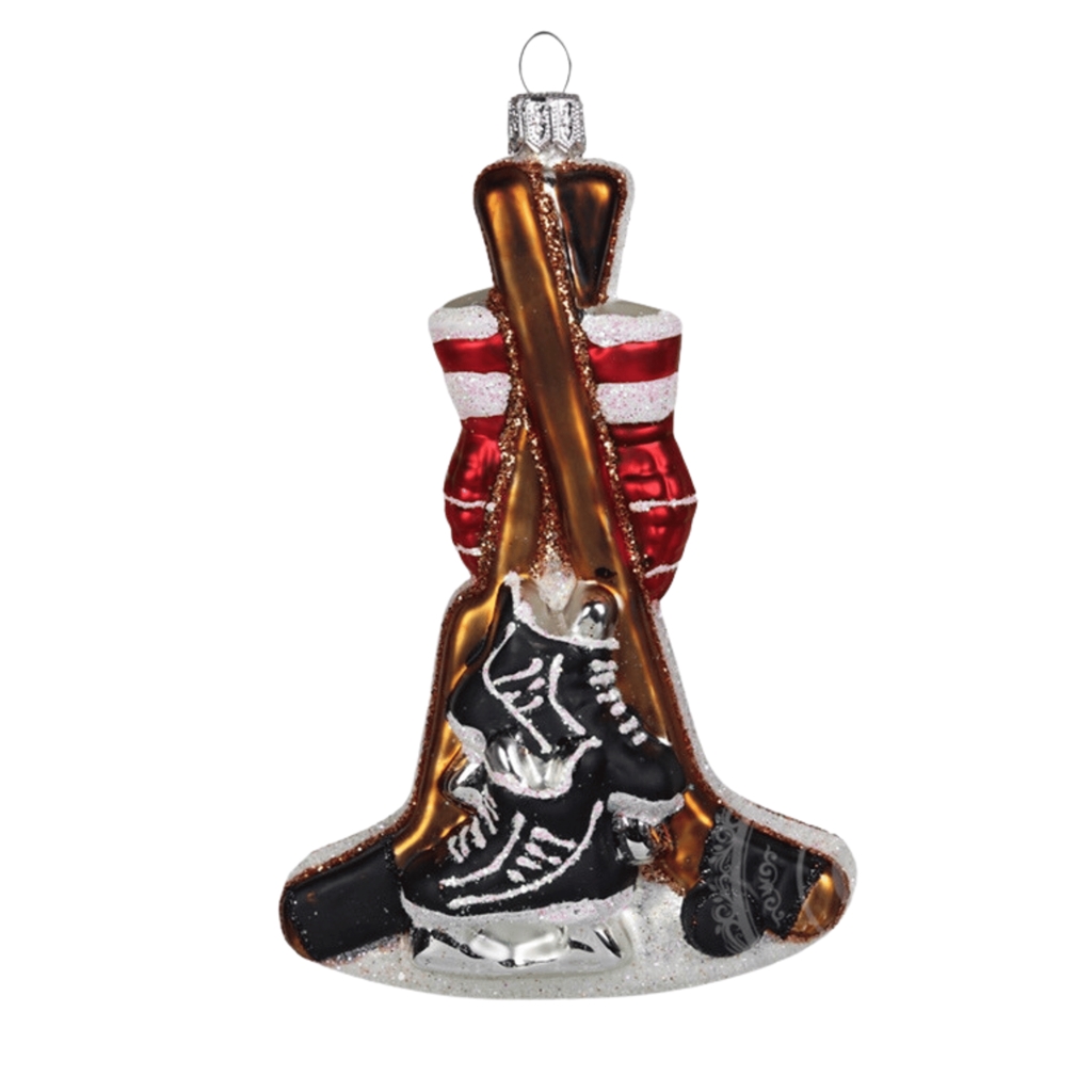 Décoration en verre, tenue de joueur de hockey 