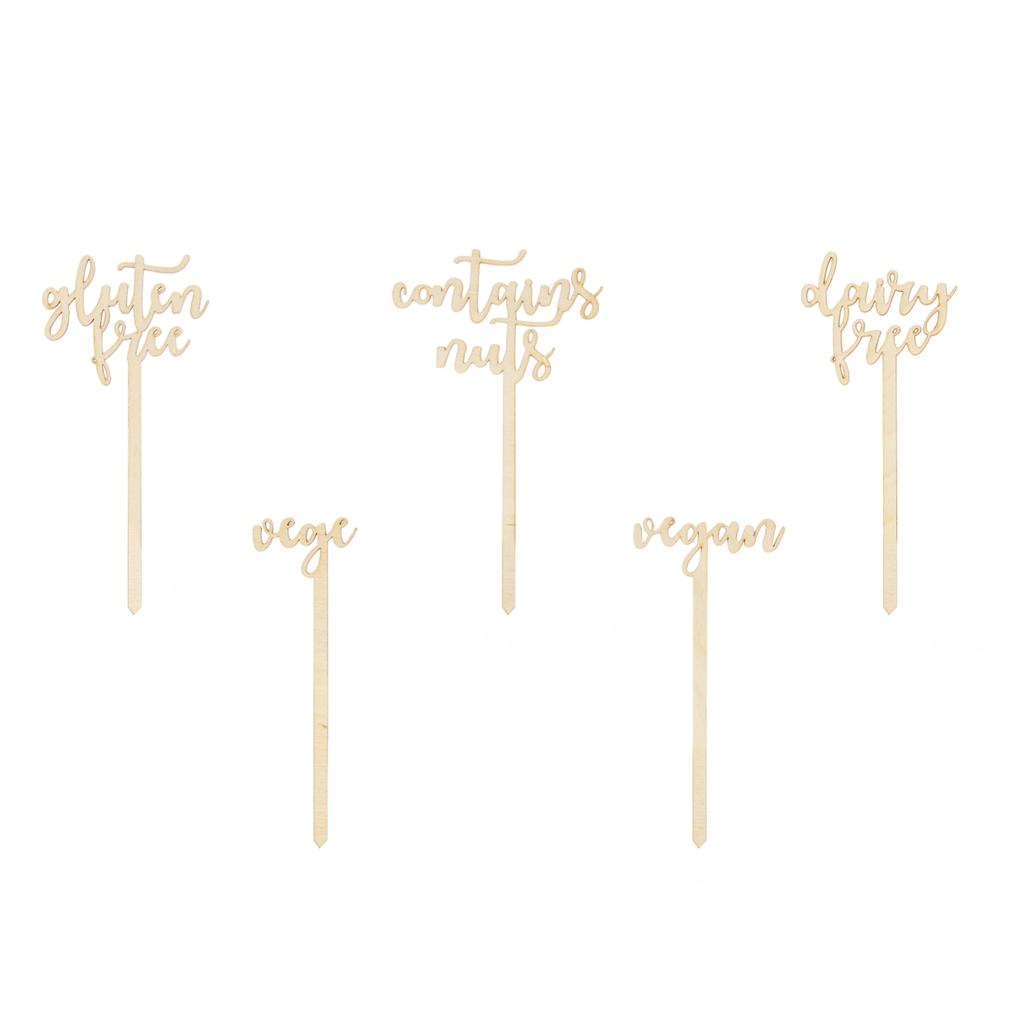 Plaques en bois avec allergènes