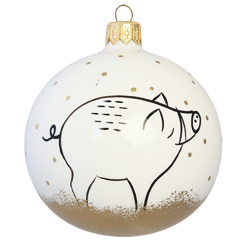 Décoration de Noël avec un sanglier peint